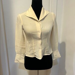 Forever 21 Cream Button-Up Blouse